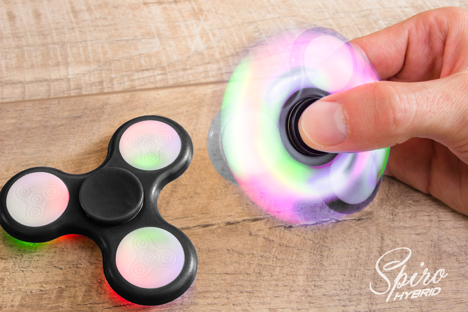 Mano DITO Spinner Fidget Toy Kreisel giocattoli per la mano con LED illuminante 