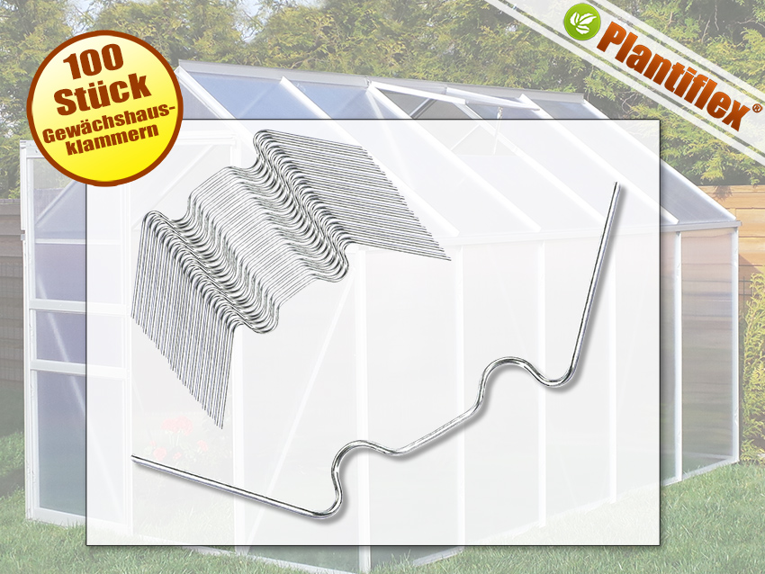 100x Gewächshausklammern Windsicherung Gewächshaus Paneele Treibhaus